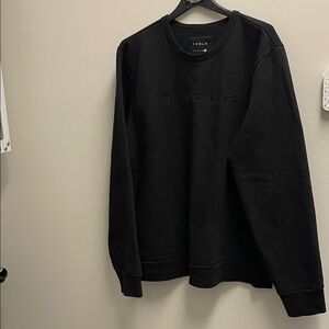 Tesla Black Embossed Crewneck Sweatshirt